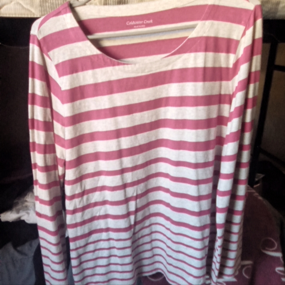 Coldwater Creek striped long sleeve Top